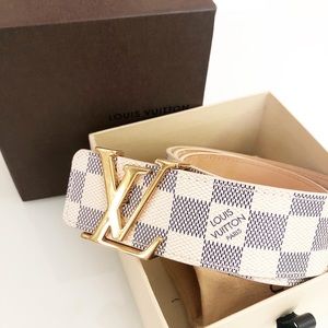 Louis Vuitton Damier Azur Canvas Initials Belt